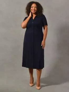 Платье-рубашка из джерси Live Unlimited Curve, синий