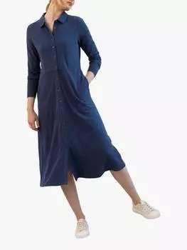 Платье-рубашка из джерси в полоску Celtic & Co., темно-синий