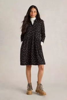 Платье рубашка из джерси в рубчик Everly White Stuff, черный