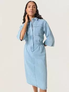Платье-рубашка из джинсовой ткани annabeth Soaked In Luxury, светло-синий