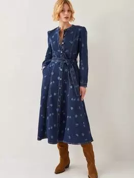 Платье-рубашка из джинсовой ткани lulu daisy Monsoon, синий