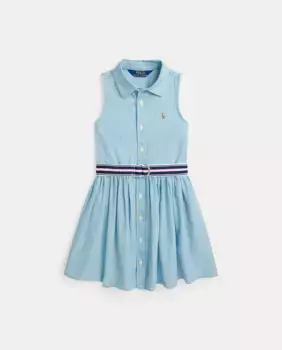 Платье-рубашка из хлопка для девочки Polo Ralph Lauren, голубой