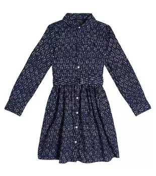 Платье-рубашка из хлопка с цветочным принтом Polo Ralph Lauren, синий