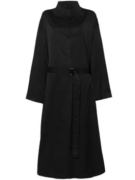 Платье-рубашка из хлопка с поясом LEMAIRE, черный