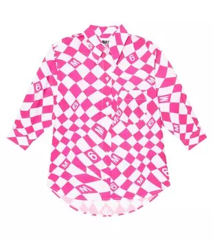 Платье-рубашка из хлопка с принтом MM6 Maison Margiela, разноцветный