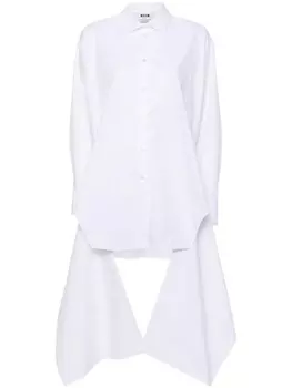 Платье-рубашка из хлопка с узлом MSGM, белый