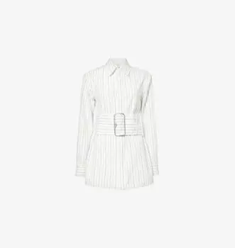 Платье-Рубашка из хлопка в полоску с длинными рукавами Burberry, мультиколор
