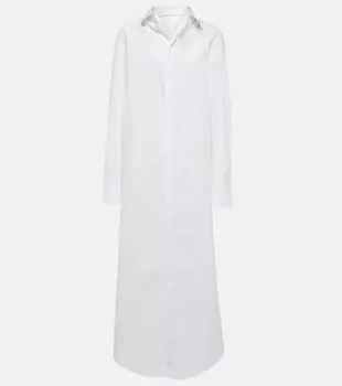 Платье-рубашка из хлопкового поплина ALAA, белый