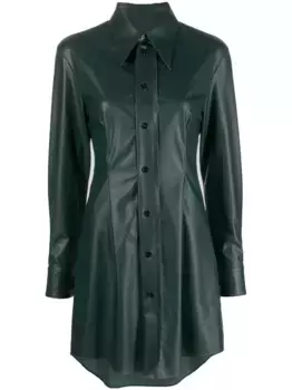 Платье-рубашка из искусственной кожи MM6 Maison Margiela, зеленый