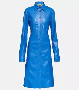 Платье-рубашка из искусственной кожи STELLA MCCARTNEY, синий