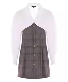 Платье Рубашка из контрастных тканей Kocca, коричневый