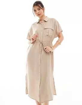 Платье-рубашка из кованой ткани Vero Moda с каменным поясом