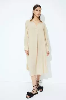 Платье-рубашка из лиоцелла H&M, бежевый