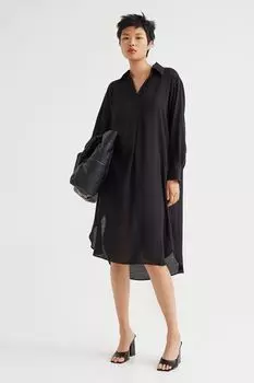 Платье-рубашка из лиоцелла H&amp;M, черный