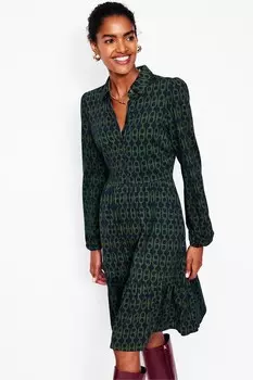 Платье рубашка из многослойного джерси Boden, зеленый