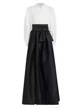 Платье-рубашка из органзы и тафты Teri Jon By Rickie Freeman, черный