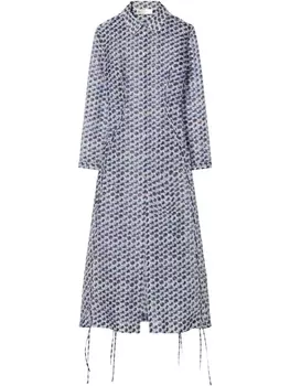 Платье-рубашка из органзы Tory Burch, синий