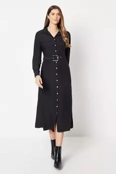 Платье-рубашка из плотного крепа Wallis, черный