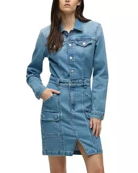 Платье-рубашка из реконструированного денима Hudson, синий