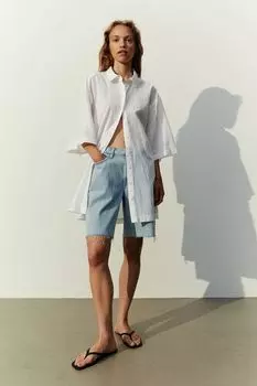 Платье-рубашка из смесового льна H&M