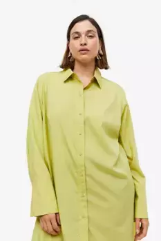 Платье-рубашка из смесового лиоцелла H&M, зеленый