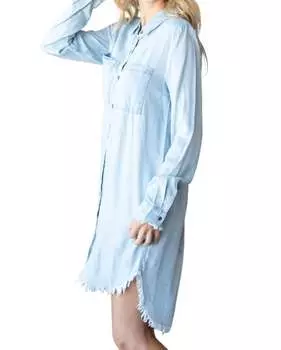 Платье-рубашка из тенселя в цвете Light Wash Veveret