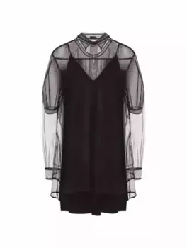 Платье-рубашка из тюля Juun J, черный