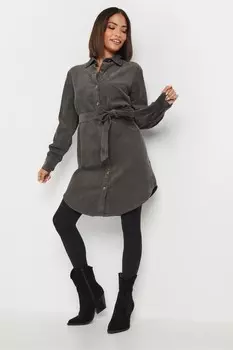 Платье рубашка из вельвета Pixiegirl Petite, серый