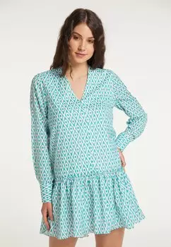 Платье-рубашка IZIA, бирюзовый