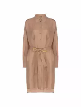 Платье-рубашка изо льна Kiton, бежевый