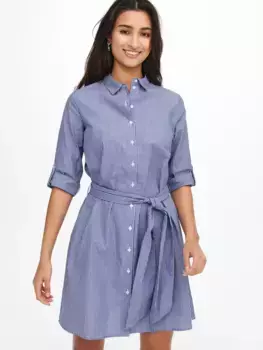 Платье-рубашка JDY "JDYHALL 3/4 SHIRT DRESS WVN NOOS", белый