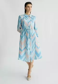 Платье-рубашка JUNGLE PRINTED LIU JO, светло-голубой