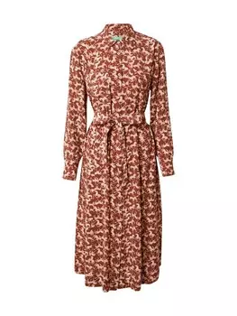 Платье рубашка KAFFE CURVE Knit Cardigan Farsia, коричневый