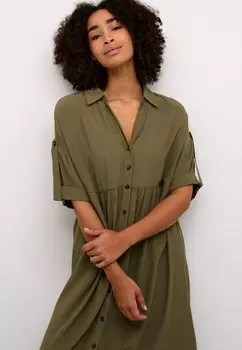 Платье-рубашка Katabita Mid Calf Kaffe, жженая олива
