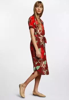 Платье-рубашка King Louie с коротким рукавом, коричневый/красный/зеленый