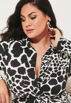 Платье-рубашка KNOT FRONT Lipsy, черный