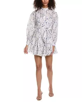 Платье-рубашка Kooples с завязкой на талии из смесового шелка The Kooples, белый