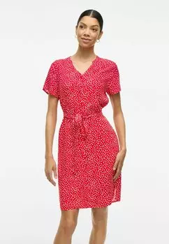 Платье-рубашка KURZ VILA, красный