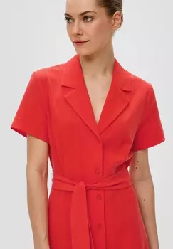 Платье-рубашка KURZARM MIT BINDEBAND s.Oliver BLACK LABEL, светло-красный