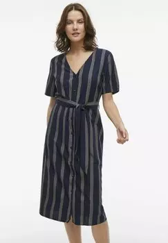 Платье-рубашка KURZARM VILA, темно-синий