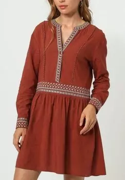 Платье-рубашка La Morena, кирпичный