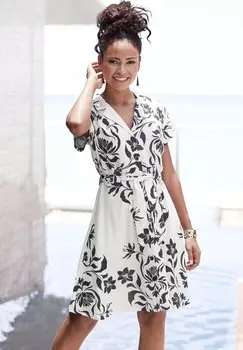 Платье-рубашка LASCANA, черный