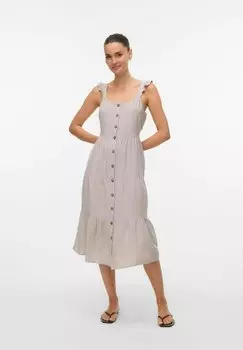 Платье-рубашка LINN MIDI Vero Moda, бежевый