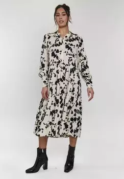 Платье-рубашка LONG SLEEVE MIDI South Beach, слоновая кость