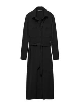 Платье-рубашка Mango CAM, черный