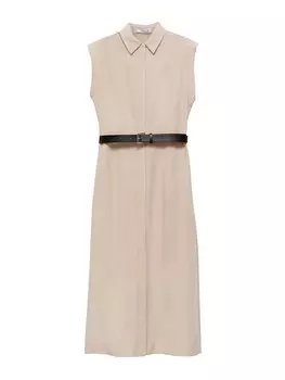 Платье-рубашка MANGO Cami, светло-коричневый