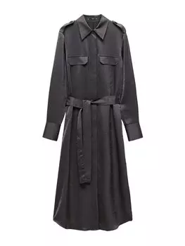 Платье-рубашка Mango JANA, ночная синяя