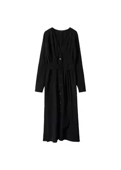 Платье-рубашка Mango LOTUS, черный