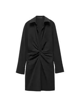 Платье рубашка MANGO Shirt Dress JULINDA, черный