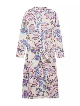 Платье рубашка MANGO Shirt Dress Lena Long, разноцветный